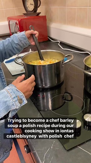 Trying to become a chef barley soup polish food during our cooking show in iontas with polish chef #barleysoup #vegetablesoup #polish #poland #ireland #pinoyabroad #castleblayney #fbreelsfypシ゚viralシ | Lenie Sewell