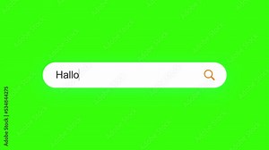 Animation of typing and keyword search Halloween on Green Screen Chroma Key. Internet search engine on computer screen concept.