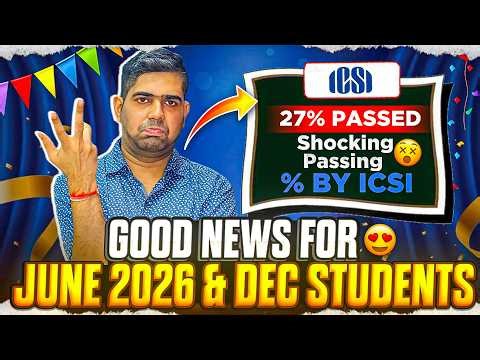 Shocking Results by ICSI| 27% passing %| Good news for June 2026 and December 2026 CS students