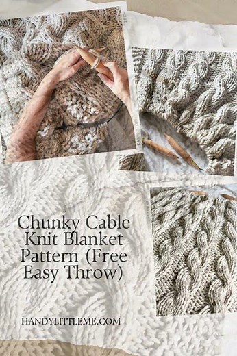 Chunky Cable Knit Blanket Pattern (Free Easy Throw)