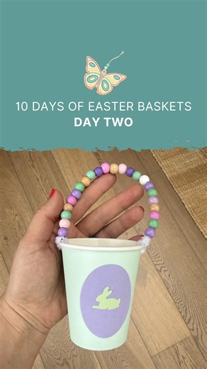 Day 2 of my 'craft your own' Easter Basket series, & the emphasis is really on the word simple for this one. Most of the basket is pre made with those paper cups, so this is more about decoration. A few crafty tips below ... 1 - using a single hole punch (very useful craft tool by the way) and pop two holes opposite each other at the top of the cup 2 - add pipe cleaner and secure on one side, then add lots of beads to this handle to make it pretty. This part is optional of course. 3 - once you'v