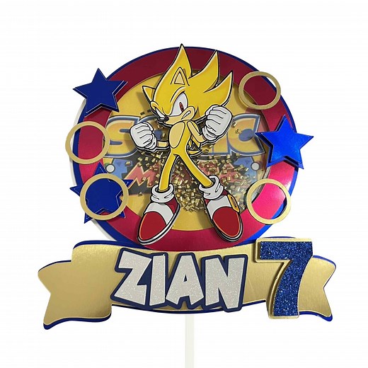 Sonic Cake Topper, Sonic Birthday, Sonic Party, Sonic Party Supplies, Sonic Theme, Sonic Decorations, Sonic Topper, Sonic Birthday Cakes - Etsy