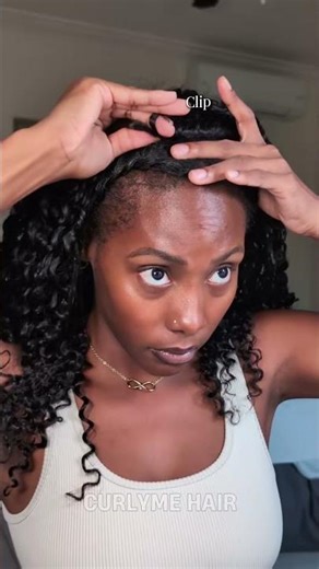 This wig is teaaaa🤏🏽🤏🏽You can’t tell me this not my hair🤩#curlymehair #curlyhair #halfwig #wigs