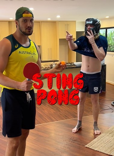 Sting Pong! Mini Game! We must get the ball in the cup of have the ball hit at us at close range. This was the closest game of the year! #MartyAndMichael #StingPong #PingPong | University of Marcheal