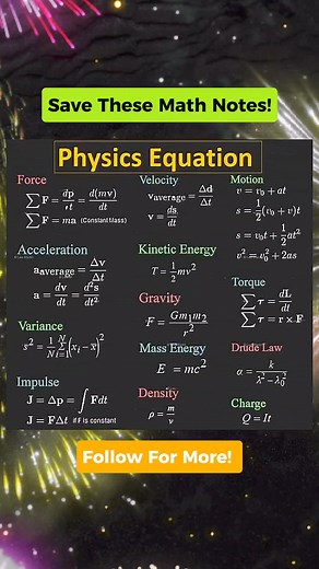 218K views · 2.4K reactions | VERY IMPORTANT PHYSICS EQUATION NOTES!...