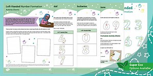 Left-Handed Number Formation Activity Sheets