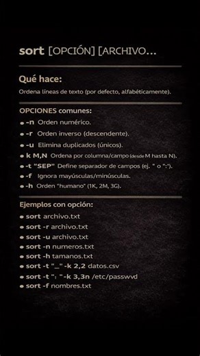 Comando sort en #linux
