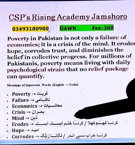 Dawn Opinion Page || Recorded Session || Fee 300 | CSPs Rising English Academy Jamshoro