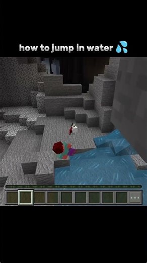 how to jump in water 💦 minecraft survival game #minecraft #shortvideos