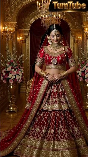 Beautiful Indian Bridal Look with Shyness | Traditional Red Lehenga | Authentic Wedding Vibes Reel