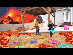 Lava Monster!! THE FLOOR IS LAVA CHALLENGE 2 (new backyard board game)