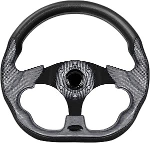 Golf Cart Steering Wheel with Ergonomic Design Universal Fit for Golf Cart Club Car EZGO RXV & TXT, Yamaha, Precedent Tempo, DS