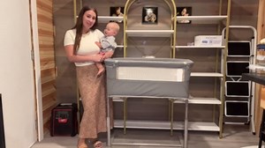 RONBEI Baby Bassinet Bedside Sleeper, Easy to Assemble Bassinets for Baby/Infants, Height Adjustable Bedside Bassinet for Newborn Baby