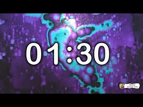 90 Second Timer ⏱️ | Background Music | Calm Aqua & Purple Visual Countdown
