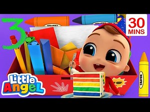 Learning Colors & Numbers with Balloons | Little Angel Color Songs & Nursery Rhymes | Learn Shapes