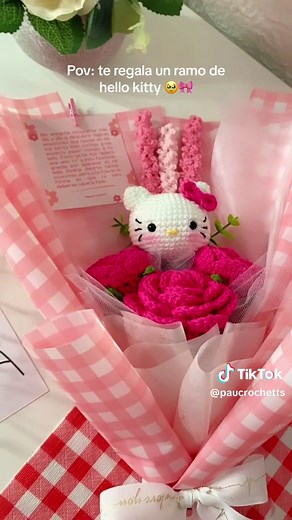 Ramo Hello Kitty Crochet Bouquet Tutorial | Amigurumi Roses
