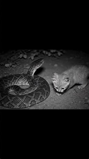 Face-to-Face: A Cat Confronts a Snake – Security Camera AI Footage 😱📷