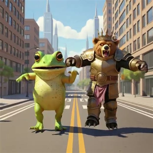 My frog friend is happy.