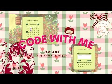 Code With Me ✨ | Aesthetic JS Calendar with Notes Feature