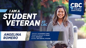 20 reactions | This week CBC will recognize and celebrate a few of our student veterans in honor of Veterans Day. CBC welcomes the diversity our student veterans bring to the classroom and the CBC community. Today, and every day, we appreciate our veterans for their service. Meet Angelina Romero, Marine Corps veteran pursuing a BAS in Dental Hygiene. #CBCVETS #ThankYouForYourService #IAmAStudentVeteranAtCBC #VeteransDay CBC Vet Services | Columbia Basin College | Facebook