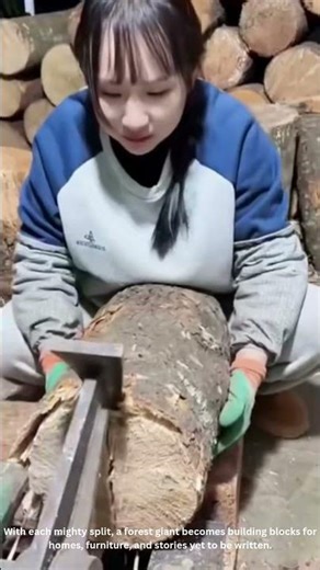 Turning Logs Into Lumber: Powerful Wood Splitting Machine in Action