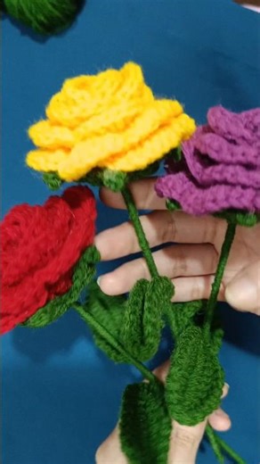CROCHET VIRAL ROSES 💐 | CROCHET tutorial ROSES, LEAF STEP BY STEP check full tutorial in playlist