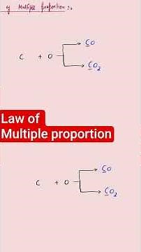 law of multiple proportion class 11th #chemistry #science #organicchemistry #neet