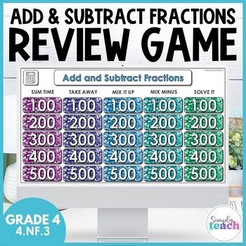 Add Subtract Fractions Mixed Numbers Like Denominators Review Game 4.NF.3