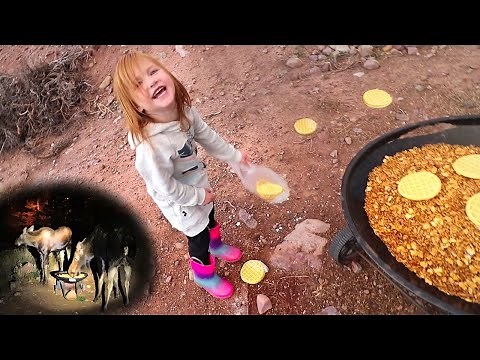 WE CAUGHT A MOOSE!! Adley Learns to Feed Animals at the Family Cabin (first time for Niko)