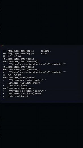 typos - Find & Fix Typos in Your Code Instantly ✏️ #shorts #coding #terminal