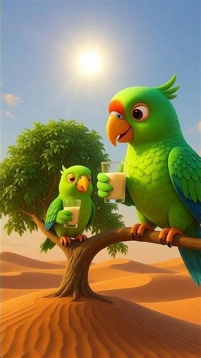 The parrot makes ice bus and enjoyed it #shorts #video #ai #parrot