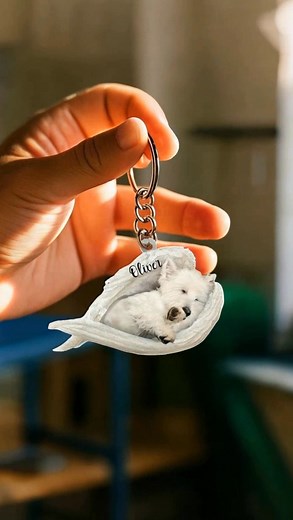 Personalized Dog Sleeping Angel Keychain🎁Design can be changed👇Order here👇 https://www.okbands.com/angeldfgf | OKband-s