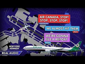 Airplanes almost HIT each other at New York JFK Airport. Real ATC