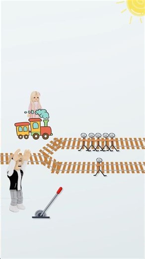 SOLVED TROLLEY PROBLEM IN ROBLOX..😱😮 #roblox #brookhaven #shorts