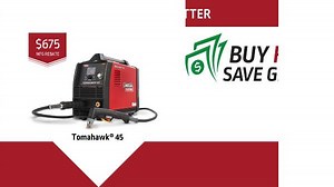 The Tomahawk® 45 Plasma Cutter is portable for plasma cutting and gouging on a wide variety of materials including mild steel, stainless steel, aluminum, brass, and copper. Now at up to $675 off! STACK & SAVE - Add Lincoln Electric Accessories & Filler Metals for more savings. Learn more: https://bddy.me/3yuEygQ #LincolnElectricCanada #WeldRed #WeldRedNation | Lincoln Electric Canada | Facebook