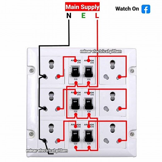 6 MCB 6 Sockets Complete Wiring #mcbboardwiring #electricboardconnection #housewiring #electrical