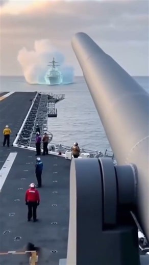 An Aircraft Carrier's Super Cannon Opens Fire - Freezing the Enemy Ship with a Single Shot! #shorts