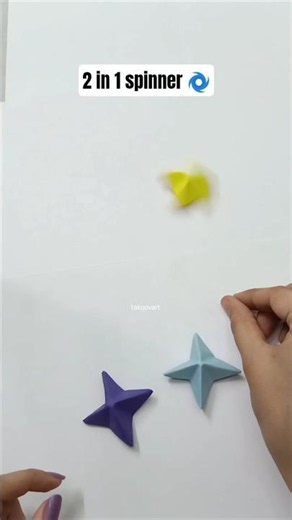 Paper 2 in 1 spinner 🌀/ origami spinner #takoovart