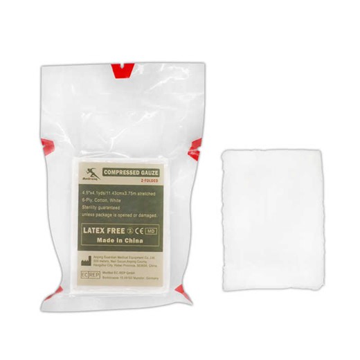 Medresq Soluble Chitosan Hemostatic KaoLin Compressed Gauze Z Folded With or Without X-ray Surgical Sterile Gauze