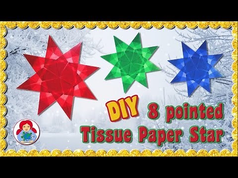 DIY | 8 pointed Tissue Paper Christmas Star for your window • Sami Dolls Tutorials