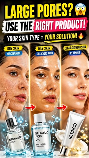 Best Skincare Routine for Large Pores 😳✨ #PoreCare #Skincare