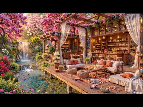 Happy Spring Morning Jazz at Cozy Coffee Shop Ambience 🌸 Smooth Piano Jazz Music for Work,Good Mood