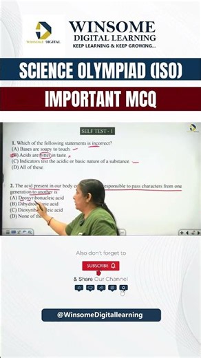 Science Olympiad Important MCQs | Kids Quiz #olympiad