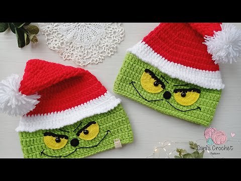 😱Easy crochet hat of the adorable Grinch | in various sizes