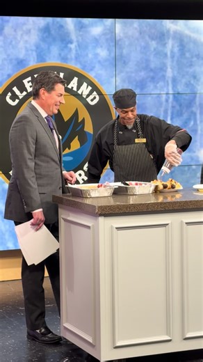 Getting saucy live @wkyc3 #cleveland #clevelandfoodscene #clevelandmonsters #clevelandbbq Come hungry to Rocket Arena on April 4 at 7:00 p.m. as the Cleveland Monsters become the Cleveland Polish Boys for one night only!