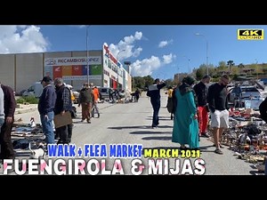 FUENGIROLA, WALK AROUND UNTIL FLEA MARKET IN LAS LAGUNAS, MIJAS - Malaga, Costa Del Sol🌞 Spain [4K]