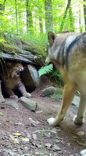 fight wildcat vs German shepherd 🐕 #viralvideo #trending #dog