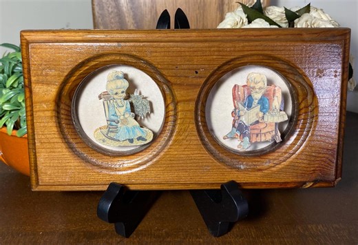Vintage 3D Paper Tole Shadow Box Art – Hand-cut Paper Tole Grandma and Grandpa in Rocking Chairs – 1970s Americana Wall Decor – Framed Folk - Etsy