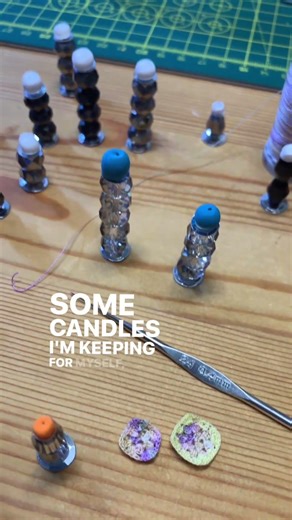 Making Chakra Candles and micro Crochet kinda day