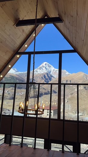 Scenic Mountain View from Cozy Cottage in Kazbegi, Georgia